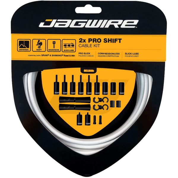 Jagwire Stealth Black 2x Pro Shift Gear Cable Kit for MTB and Road Bikes Shimano