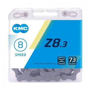 KMC Z8.3 Silver Grey 8 Speed Chain 114 Links Boxed Quick Link Steel Missing Link