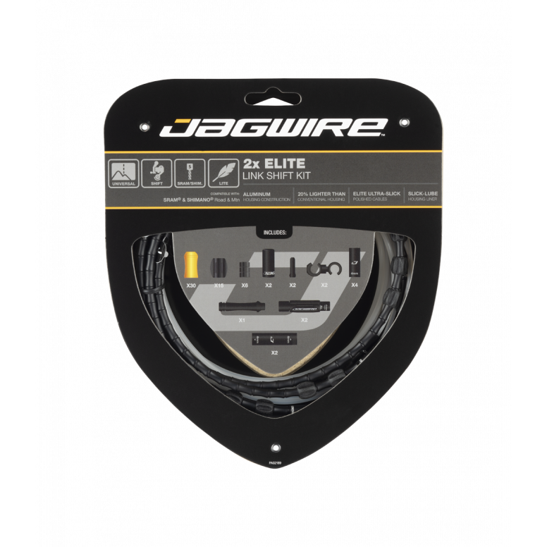 Jagwire 2x Elite Link Shift Cable Kit, Black