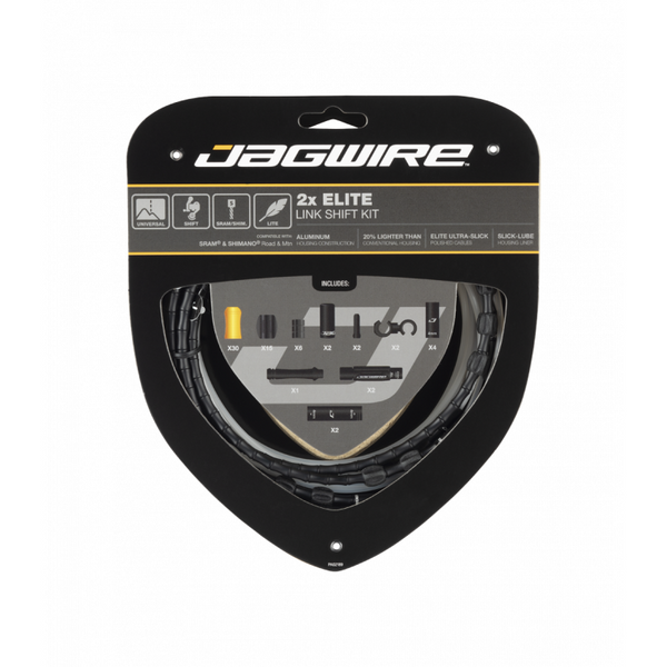 Jagwire 2x Elite Link Shift Cable Kit, Black