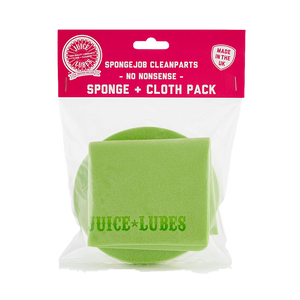 Juice Lubes Sponge and Cloth Cleaning Kit Spongejob 2 Pack Green