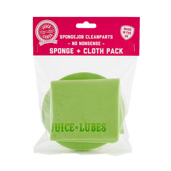 Juice Lubes Sponge and Cloth Cleaning Kit Spongejob 2 Pack Green